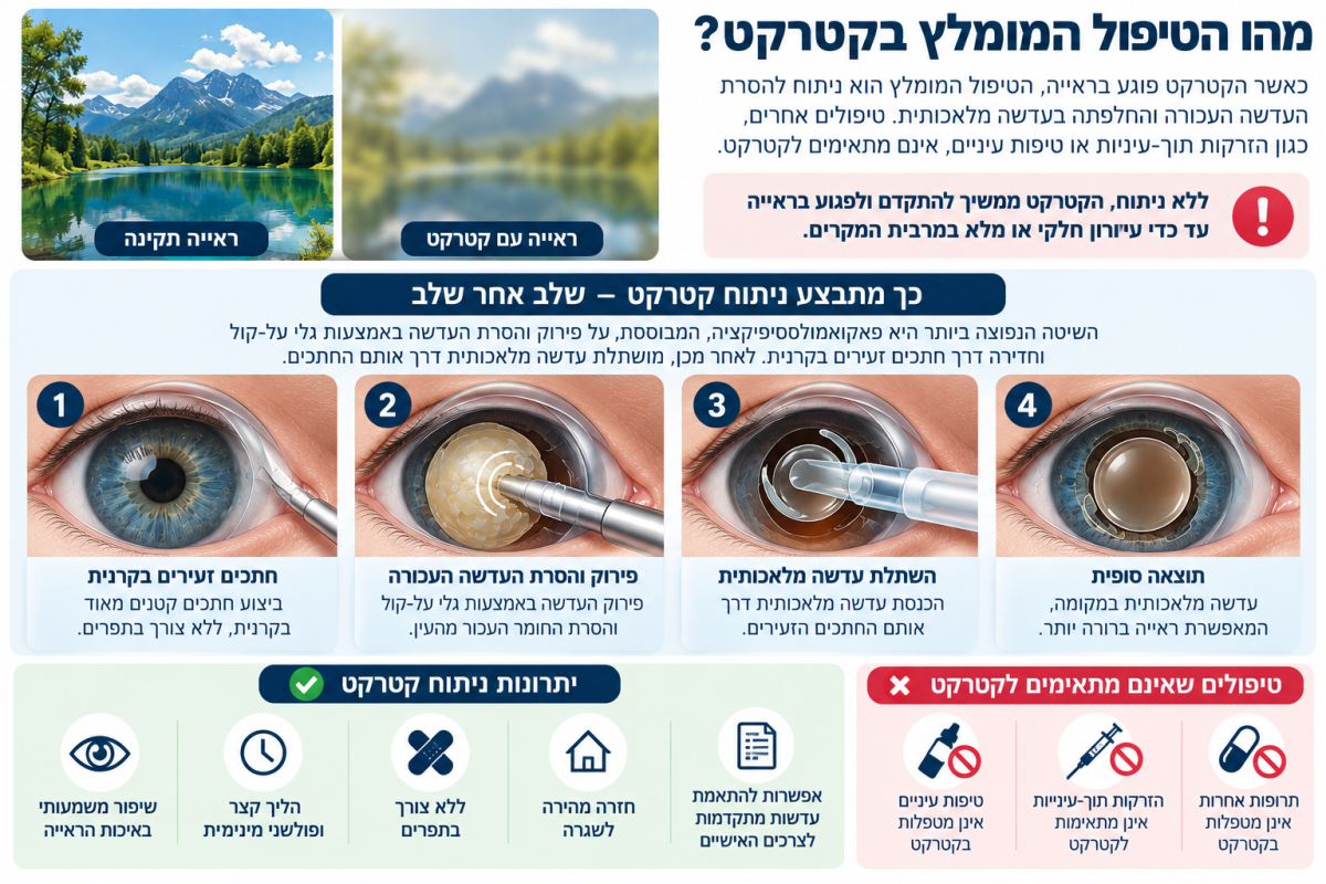 מהו הטיפול המומלץ לקטרקט?
